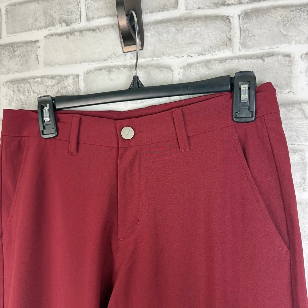 Primo Golf Joggers Mens 31 Short Burgundy Maroon Tapered Ankle Zip Performance